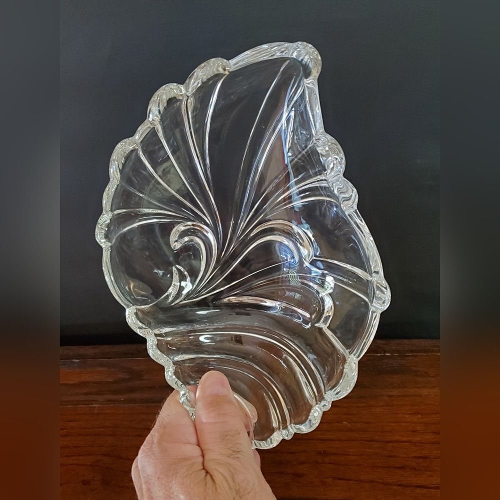 Vintage Shell Shaped Glass Bowl